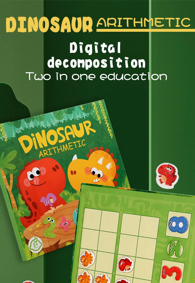 Dinosaur Theme Children's Math Tiles Number Decomposition Arithmetic 1-20 Addition And Subtraction Early Education Toys