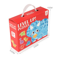 Wooden Jigsaw Puzzles for Toddlers Cartoon Animal Paper Puzzles Montessori Early Learning Education Toys Set Gifts Box for Kids