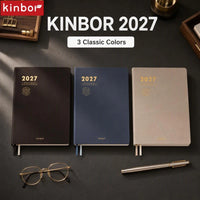 Kinbor 2027 A5 Efficiency Planner Two Days Per Page Notebook To Do List Self-discipline Habit Tracker Time Management Journal