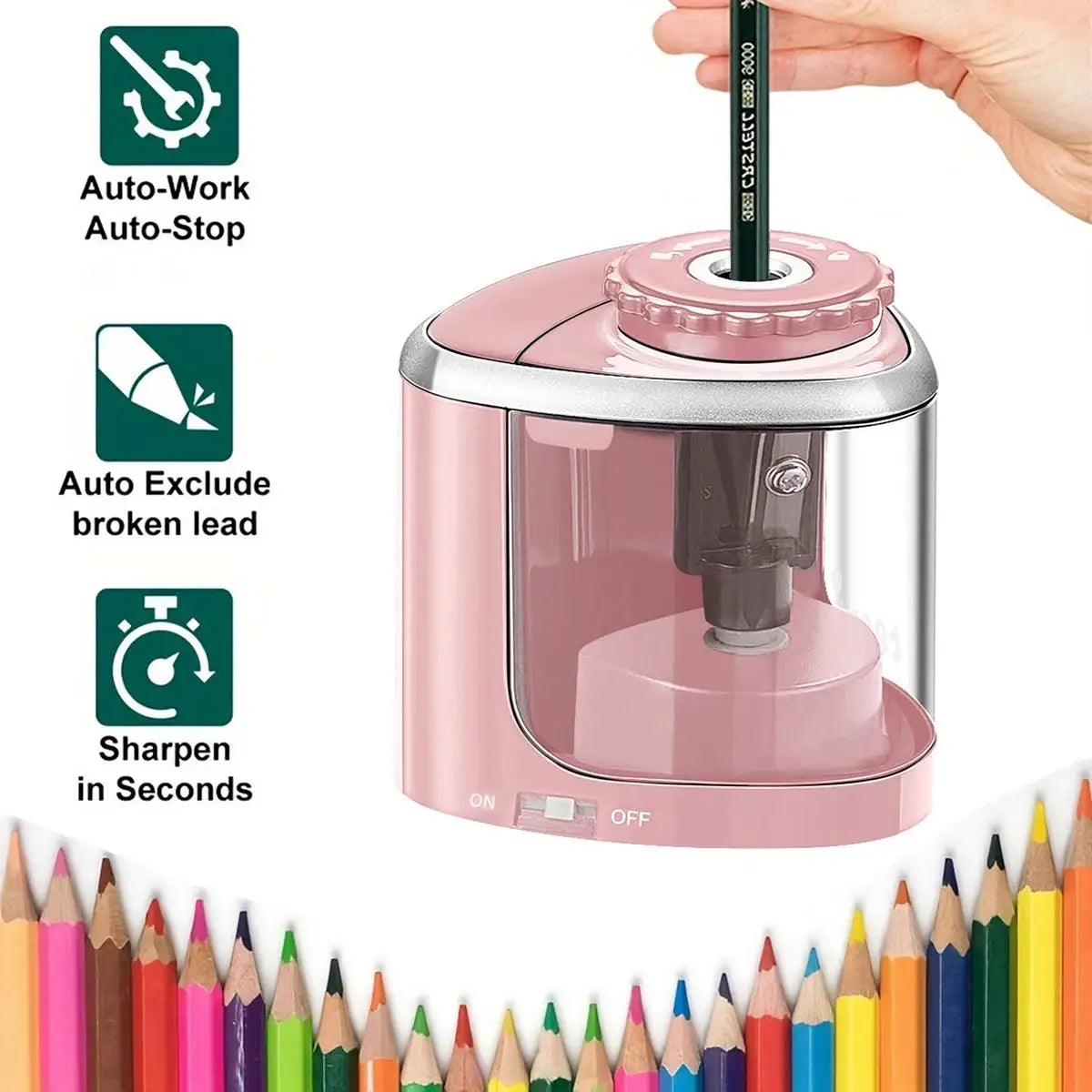 Electric Sharpener Assembly Desktop Automatic Pencil Sharpener 6mm-8mm Portable Tool For Students School Office Stationery Tools
