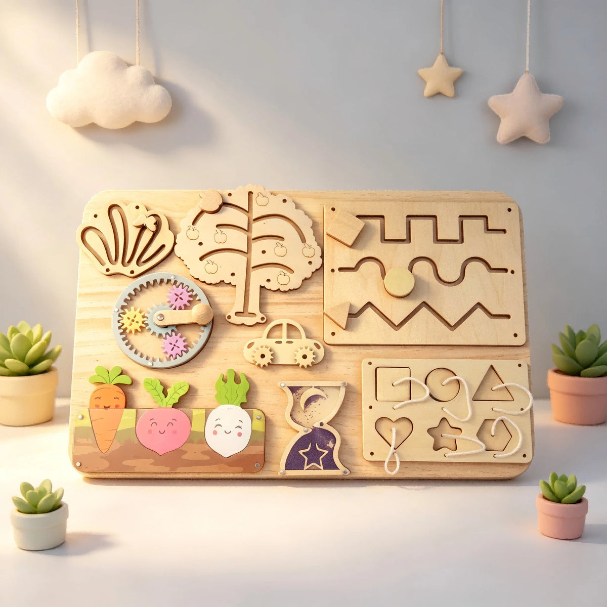 Busy Board Diy Accessories Montessori Early Education Toys Kids Activity Busyboard Material Teaching  Wooden Game 2-6 Years Old