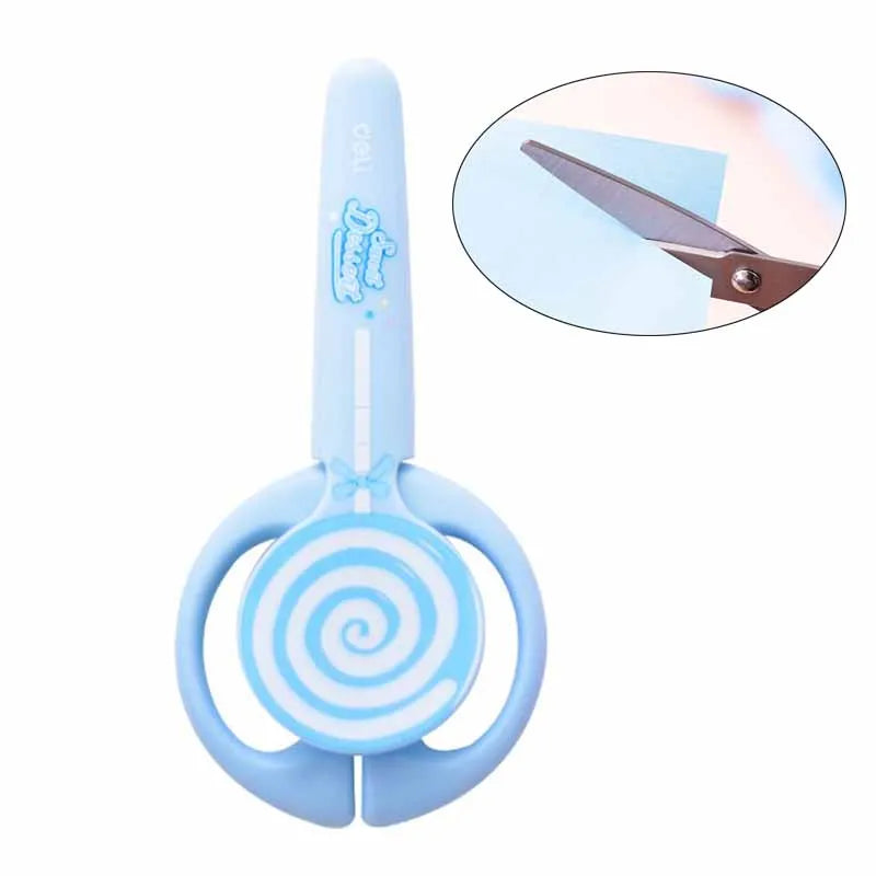 1pcs Child Safety Scissors Kindergarten Handmade Round Head Small Scissors for Paper Cross Stitch Scissors Yarn Pink Blue