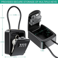 Wall Mount Key Storage Secret Box Organizer 4 Digit Combination Password Security Code Lock No Key Home Key Safe Box
