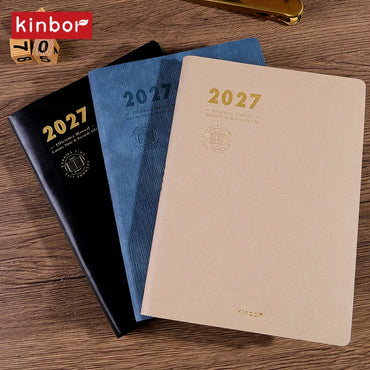 Kinbor 2027 A5 Efficiency Planner Two Days Per Page Notebook To Do List Self-discipline Habit Tracker Time Management Journal