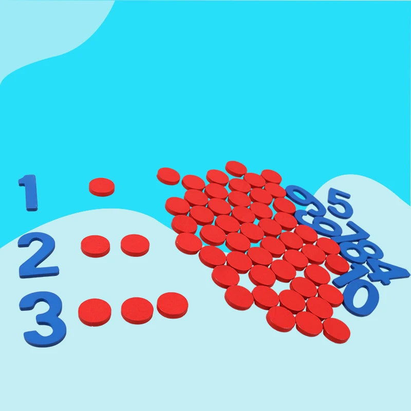 Kids Wooden Montessori Cognitive Cards Number Counting Math Game Educational Toys For Kids Early Childhood Preschool Training