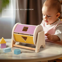 Baby Handheld Bell Musical Instrument Toys Montessori Wooden Gripping Bed Bell Drum Orff Ringing Instrument Percussion Kids Gift