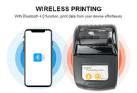 GOOJPRT 58mm Mini Portable Thermal Printer Bluetooth Ticket Bill Receipt POS Printer for Business for IOS/Android Mobile Phone