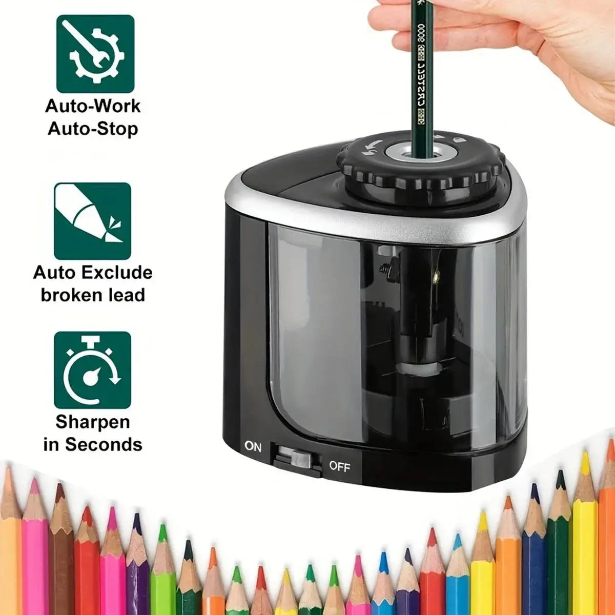 Electric Sharpener Assembly Desktop Automatic Pencil Sharpener 6mm-8mm Portable Tool For Students School Office Stationery Tools