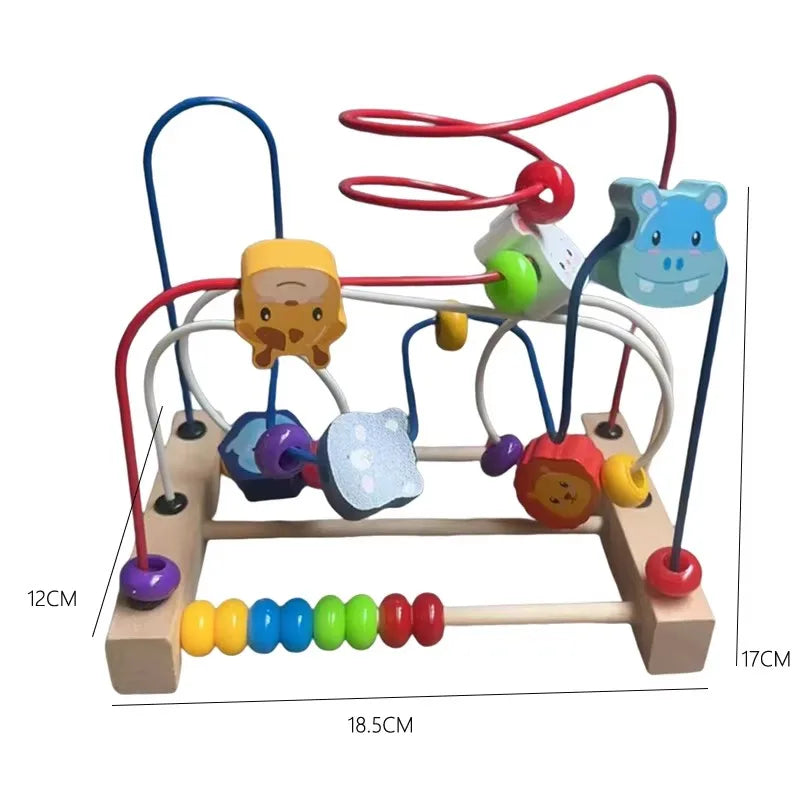 Wooden Roller Coaster Bead Maze Montessori Toys Abacus Math Toys Toddler Early Educational Toys for Kids Children Fine Motor