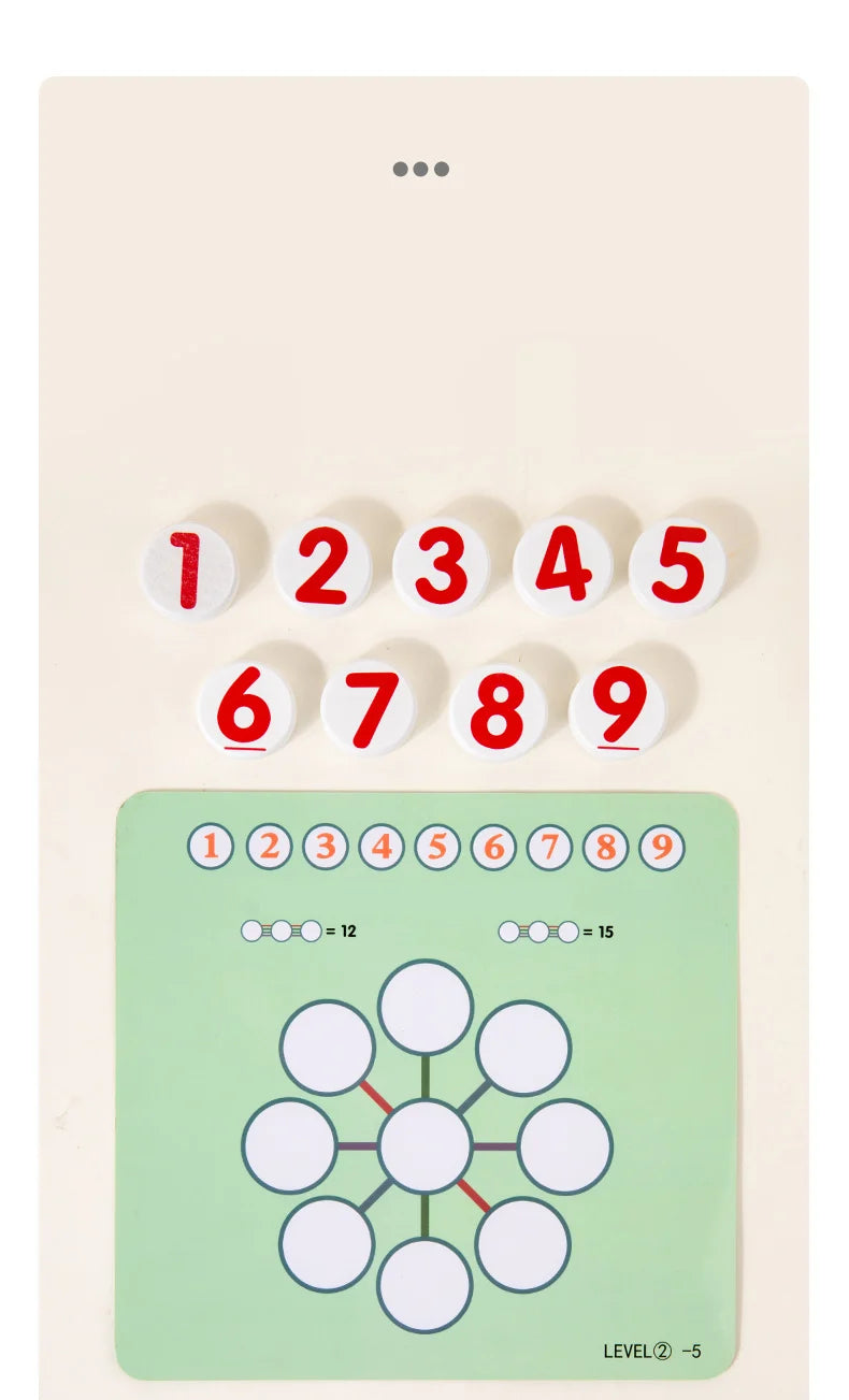 Children's Wooden Math Chart Toy Thinking Training Game Early Education Cognitive Learning Number Recognition Teaching Aids Toy