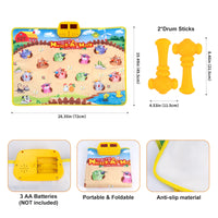 90x70cm Unicorn Music Mat Kid Toddler Mat Piano Keyboard and Drum 2 in 1 Toys Dance Mat 8 Instruments Sound Educational Toys
