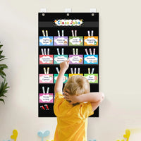 Class Jobs Pocket Chart Class Management Educational Pocket Chart with 70 Colorful Dry Erase Cards and 3 Hooks For Students