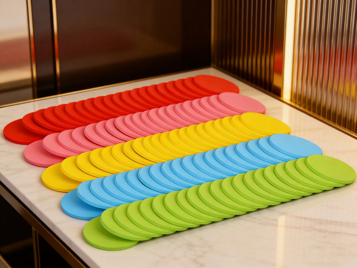 100 Counting Discs Foam Math Toy Toddlers Bright Red Pink Yellow Blue Green Chips with Numbers to Enhance Perception Recognition