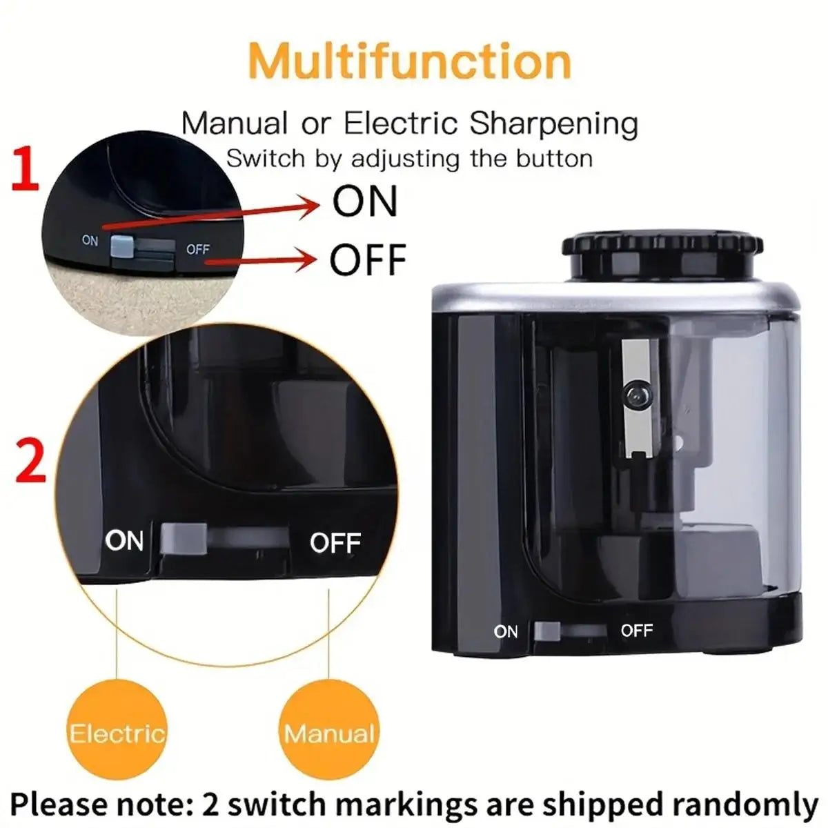 Electric Sharpener Assembly Desktop Automatic Pencil Sharpener 6mm-8mm Portable Tool For Students School Office Stationery Tools