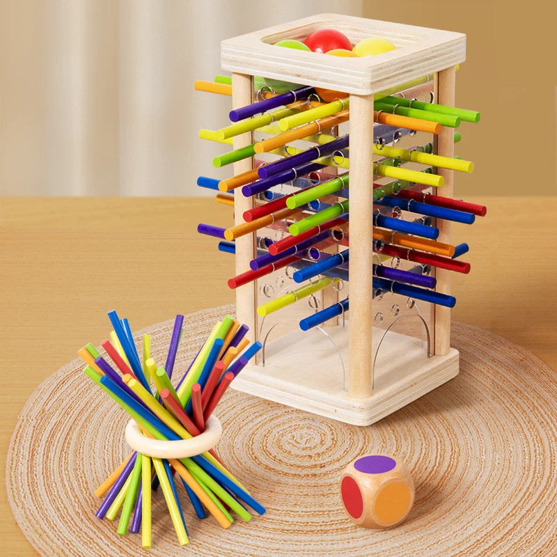 New 3in1 Wooden Stick and Tower Game Arithmetic Early Education Montessori Toys Thinking Training Parent-child Interactive Toy