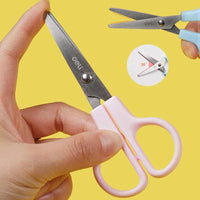 1pcs Child Safety Scissors Kindergarten Handmade Round Head Small Scissors for Paper Cross Stitch Scissors Yarn Pink Blue