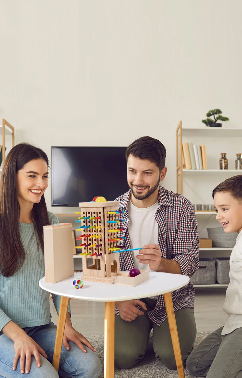 New 3in1 Wooden Stick and Tower Game Arithmetic Early Education Montessori Toys Thinking Training Parent-child Interactive Toy