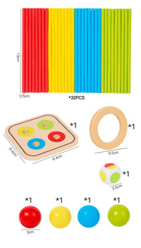 New 3in1 Wooden Stick and Tower Game Arithmetic Early Education Montessori Toys Thinking Training Parent-child Interactive Toy