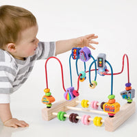 Wooden Roller Coaster Bead Maze Montessori Toys Abacus Math Toys Toddler Early Educational Toys for Kids Children Fine Motor