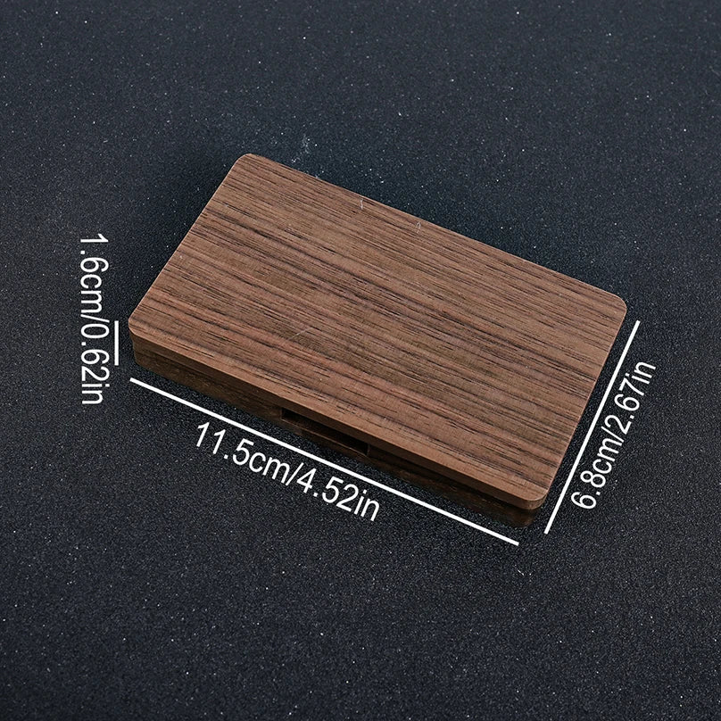 Wooden Custom Name Business Card Holder Personalized Box Magnetic Clasp Laser Engraving Office Customized Business Card Case