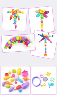 DIY Pop Beads Girl Toy Creativity PopArty Beads Snap-Together for Kid Crafts Children Bracelet Jewelry Fashion Kit Toy for Girl