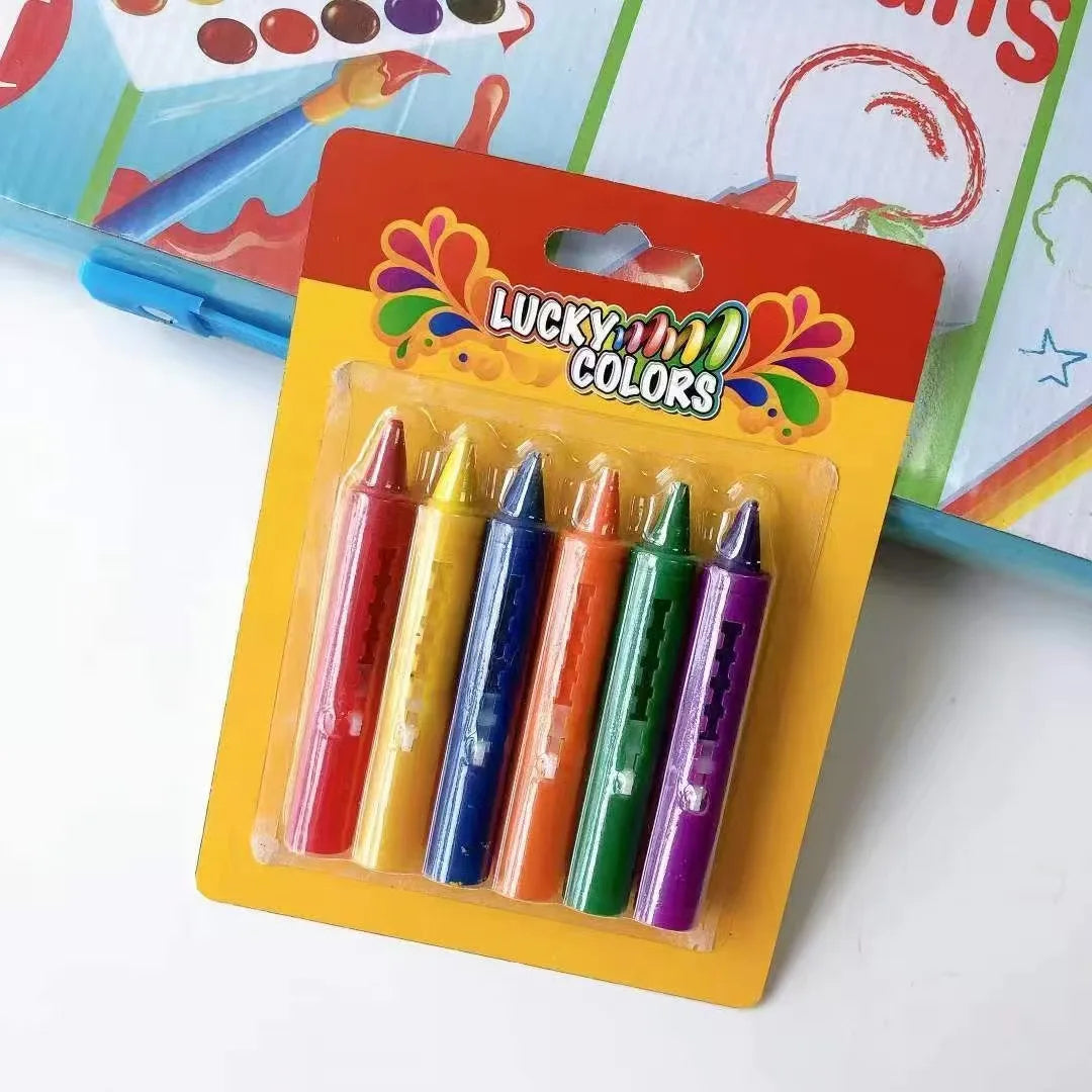 6pcs set Washable Bath Crayons-Colorful, Easy-Clean Markers for Youngsters, Fun Shower Draw in the Tub Graffiti Toy