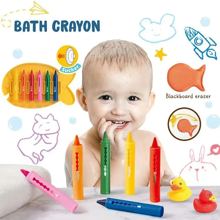 6pcs set Washable Bath Crayons-Colorful, Easy-Clean Markers for Youngsters, Fun Shower Draw in the Tub Graffiti Toy