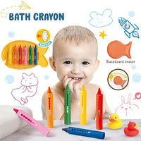 6pcs set Washable Bath Crayons-Colorful, Easy-Clean Markers for Youngsters, Fun Shower Draw in the Tub Graffiti Toy