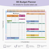 B5 Spiral Household Expense Account Book Daily Weekly Finance Budget Planner Cash Income Expenditure Saving Tracker Notebook