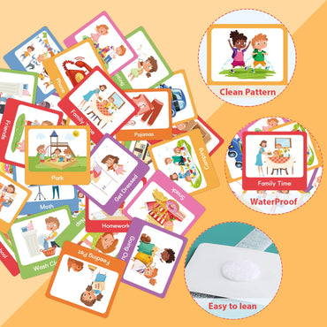 Children's Visual Time Chart Non Verbal Communication Visual Assistance Schedule Planning Daily Card Early Educational Toys