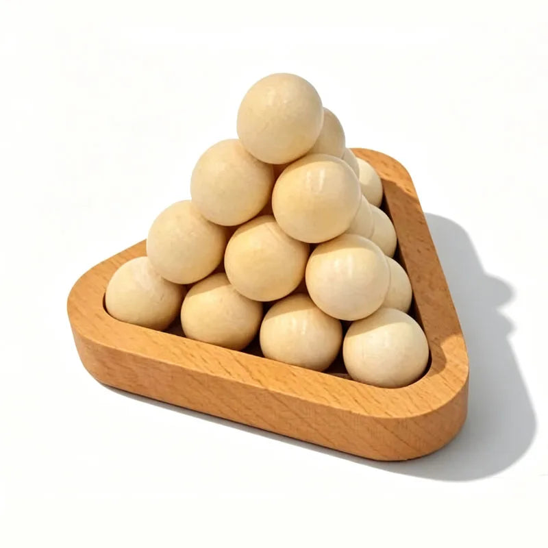 Magic Baffling Difficult Brain Teaser 3D Wooden Pyramid Puzzle IQ Logic Training for Adults & Kids Challenge Educational Toys