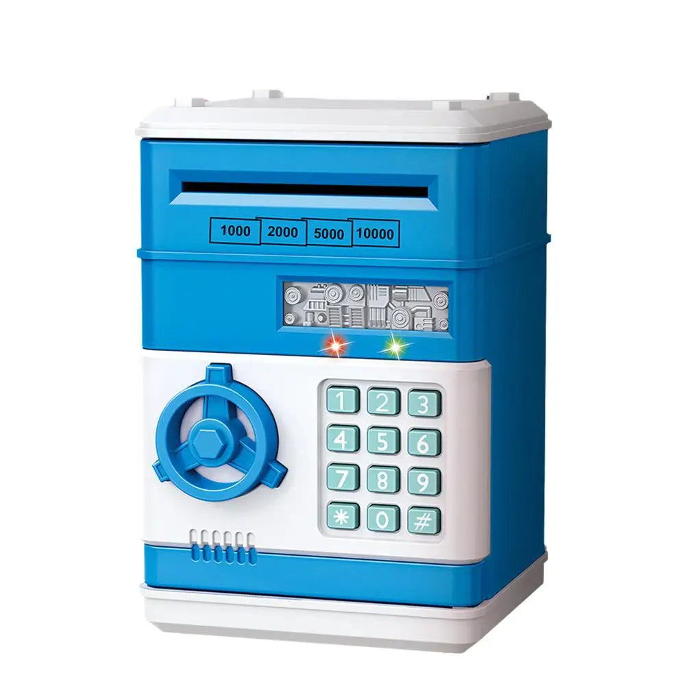 Electronic Piggy Bank Automatic Mini Safe Coins Cash Saving Money Box Password Counter Code Key Lock Coin Bank ATM Child Gift