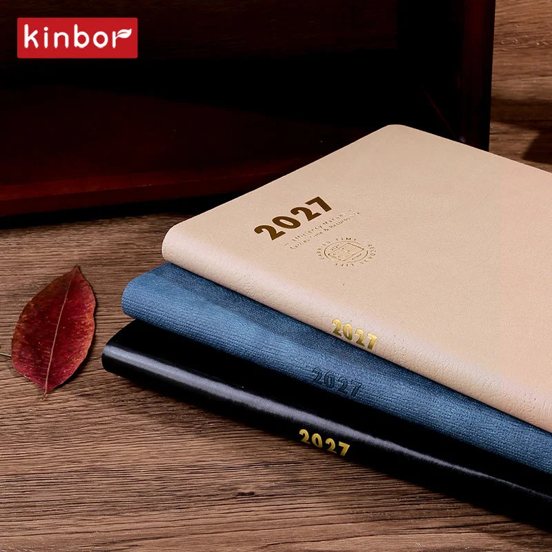 Kinbor 2027 A5 Efficiency Planner Two Days Per Page Notebook To Do List Self-discipline Habit Tracker Time Management Journal
