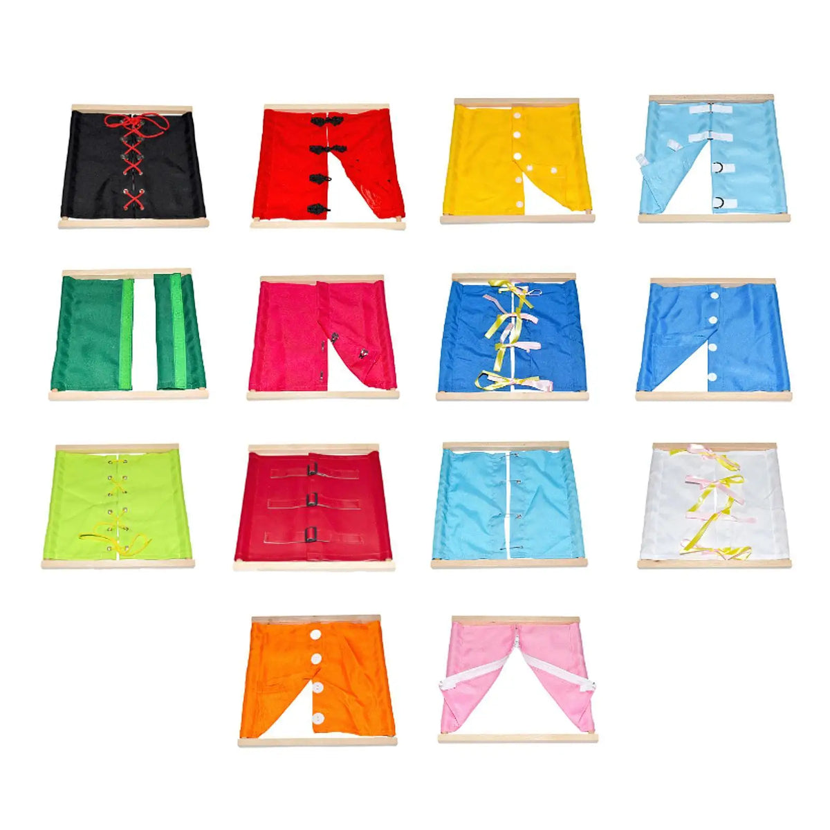 Montessori Clothing Board Training Tool Dress Learning Board Clothing Frame Toy Sensory Board for Toddlers Children Kids