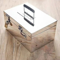 Stainless Steel Bank Password Lock-Box Financial Security Portable Register Bill Box Combination Lock/Padlock Cash Box