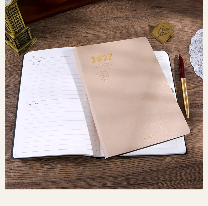 Kinbor 2027 A5 Efficiency Planner Two Days Per Page Notebook To Do List Self-discipline Habit Tracker Time Management Journal