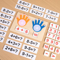 Math Finger Counting Wooden Number Math Learning Games Montessori Toys Intellectual Development Teaching Aids For Toddlers
