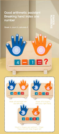 Math Finger Counting Wooden Number Math Learning Games Montessori Toys Intellectual Development Teaching Aids For Toddlers