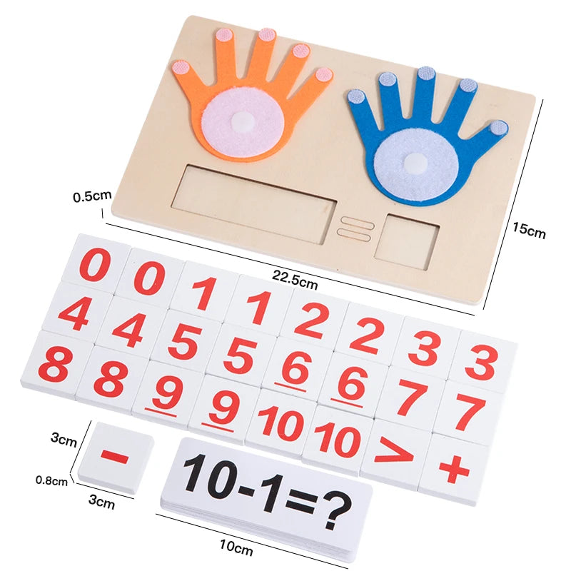 Math Finger Counting Wooden Number Math Learning Games Montessori Toys Intellectual Development Teaching Aids For Toddlers