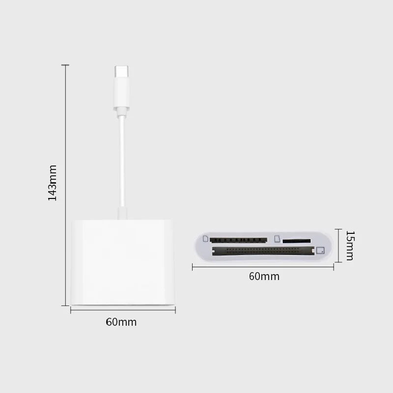 USB Type C CF Card Reader for iPhone 3 in 1 SD TF CF Card Reader lightning CF Card Adapter Camera Card Reader Plug and Play