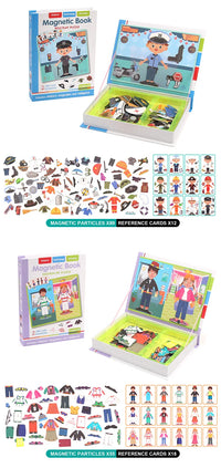 Montessori Magnetic Busy Book 3D Cartoon Puzzles Jigsaw Funny Brain Training Game Educational Learning Toys for Kids Gift Xmas