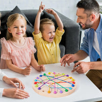 Rubber Wood Twisted Rope Puzzle Game Brainy Knots Rope Untangling Game Montessori Fine Motor Skills Rope Untying Toys for Kids