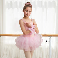 Girls Ballet Cute Tutu Dance Leotard Pink  Fashion Professional Kids Camisole Dance Party Dress Performance Costume  ﻿