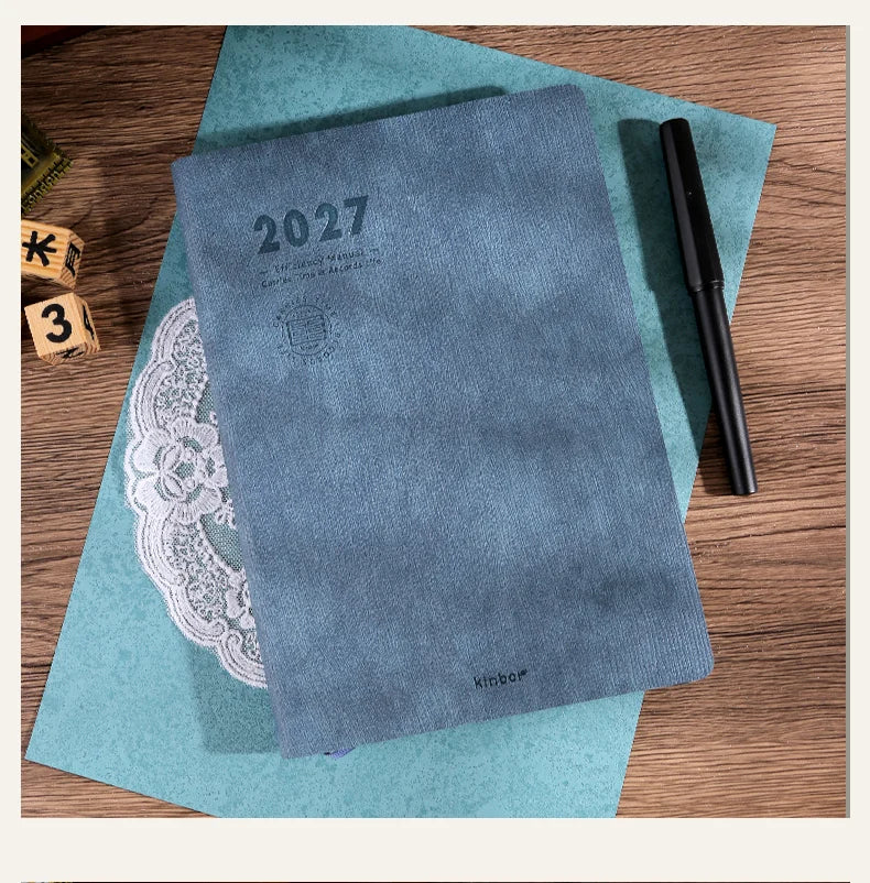 Kinbor 2027 A5 Efficiency Planner Two Days Per Page Notebook To Do List Self-discipline Habit Tracker Time Management Journal