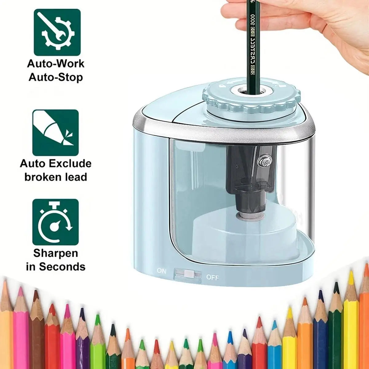 Electric Sharpener Assembly Desktop Automatic Pencil Sharpener 6mm-8mm Portable Tool For Students School Office Stationery Tools