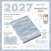 Planwith 2027 Weekly Planner A6 8-Grid Layout Hardcover Agenda Annual Tracker Month Plan Lunar Date Organizer for Adult Student