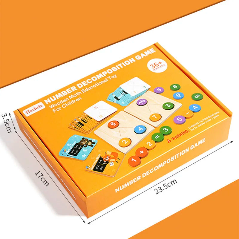 Children's Wooden Number Decomposition Addition Subtraction Operation Montessori Logical Thinking Training Math Educational Toys