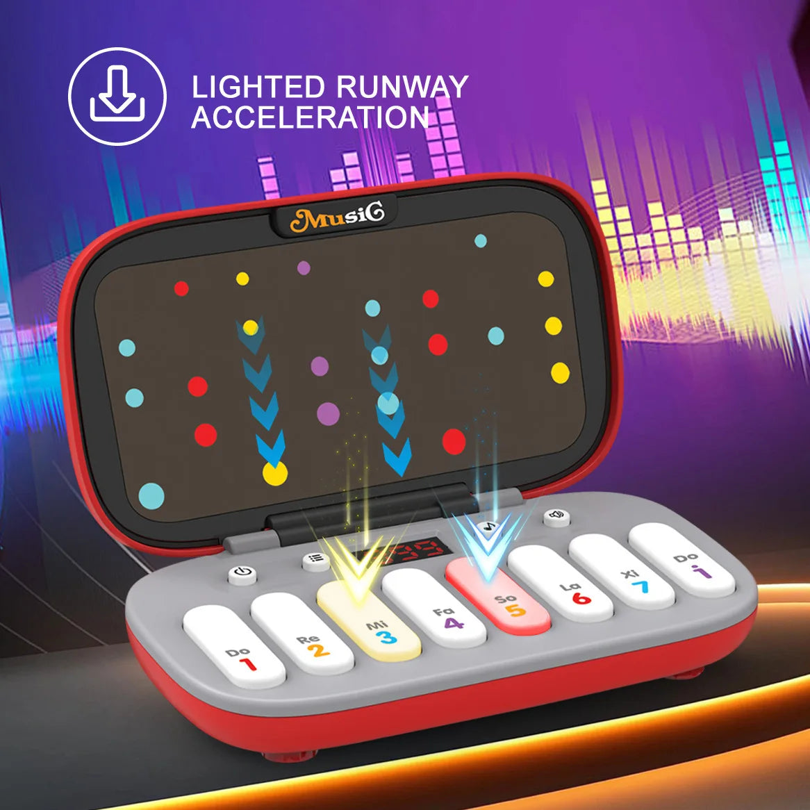 Electronic Music Rhythm Puzzle Game Machine Light Up Sensory Fast Push Organ Montessori Educational Travel Toy Christmas Gifts