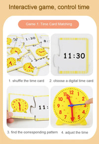 Children Montessori Clock Educational Toys Hour Minute Second Cognition Matching Puzzle Toys Kids Early Preschool Teaching Aid