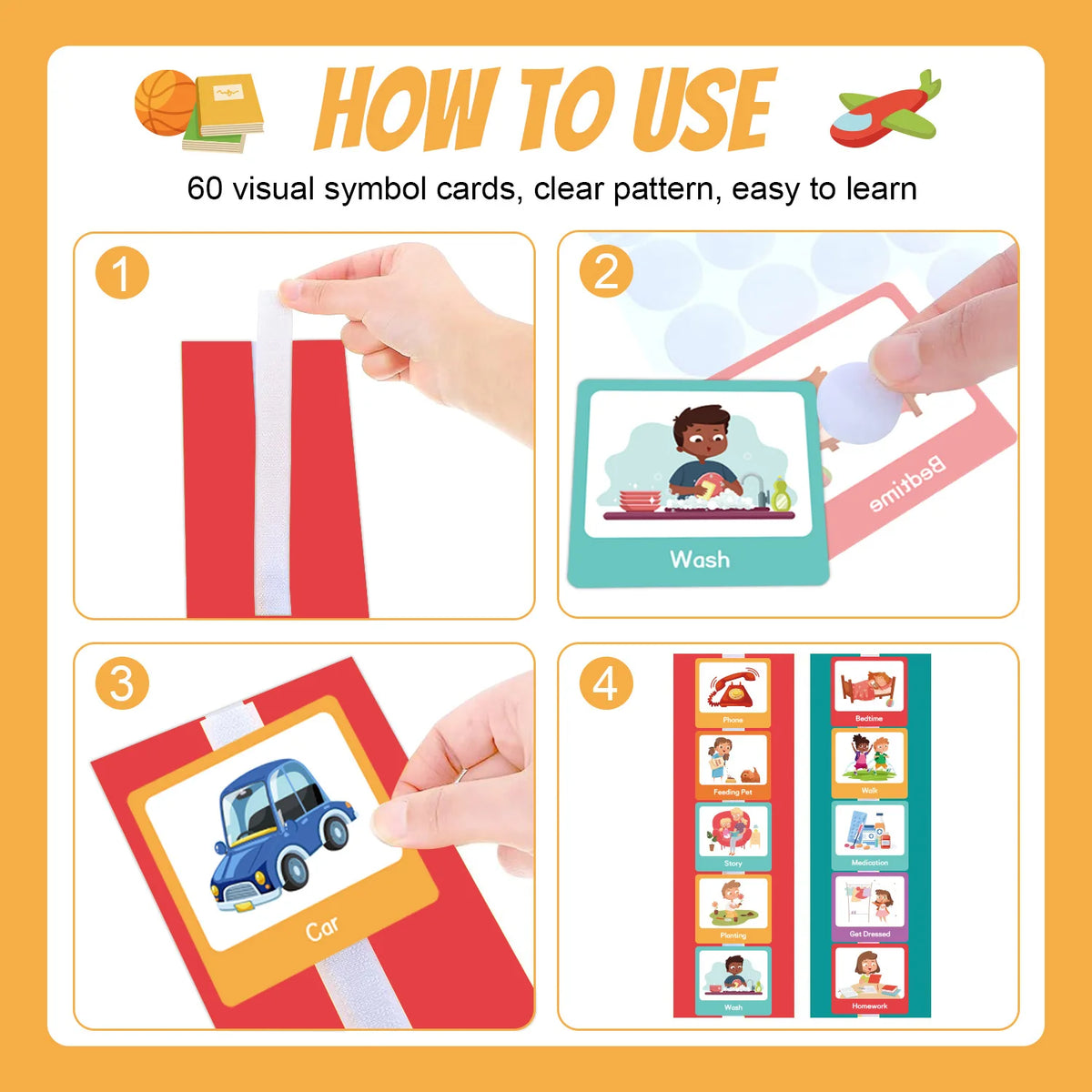 Children's Visual Time Chart Non Verbal Communication Visual Assistance Schedule Planning Daily Card Early Educational Toys